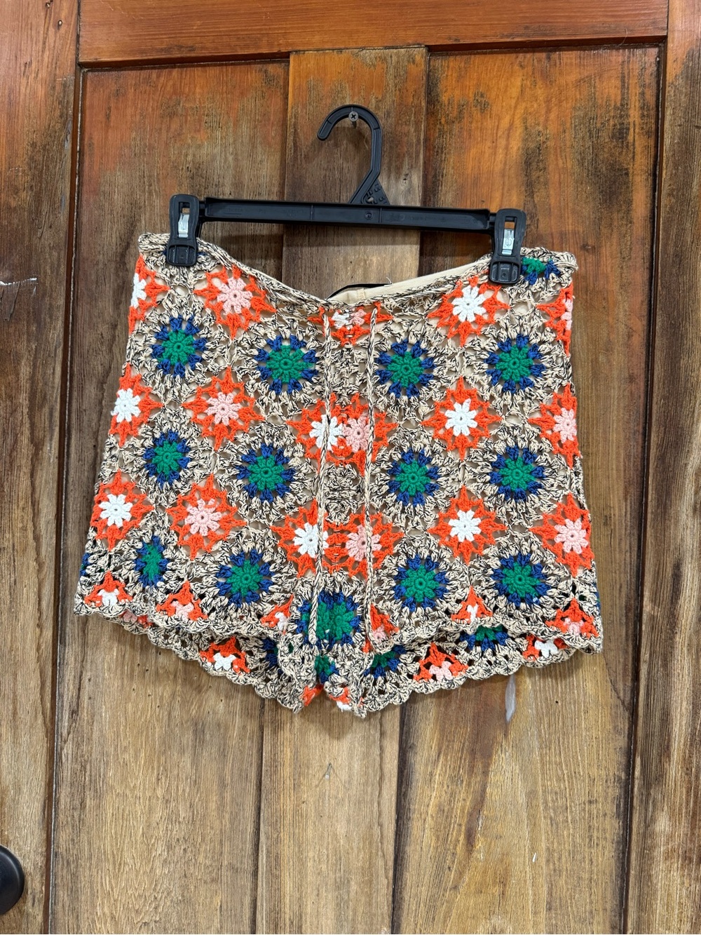 Zara Multicolor Crocheted Floral Women's Skort